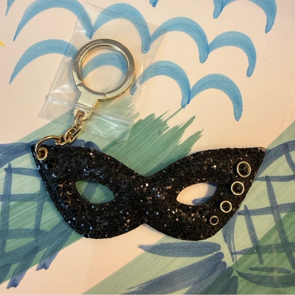 KATE SPADE Novelty MASQUERADE MASK KEYCHAIN FOB BAG CHARM